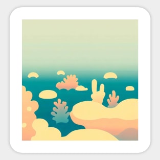 elegant oceanic golden coral reefs Sticker